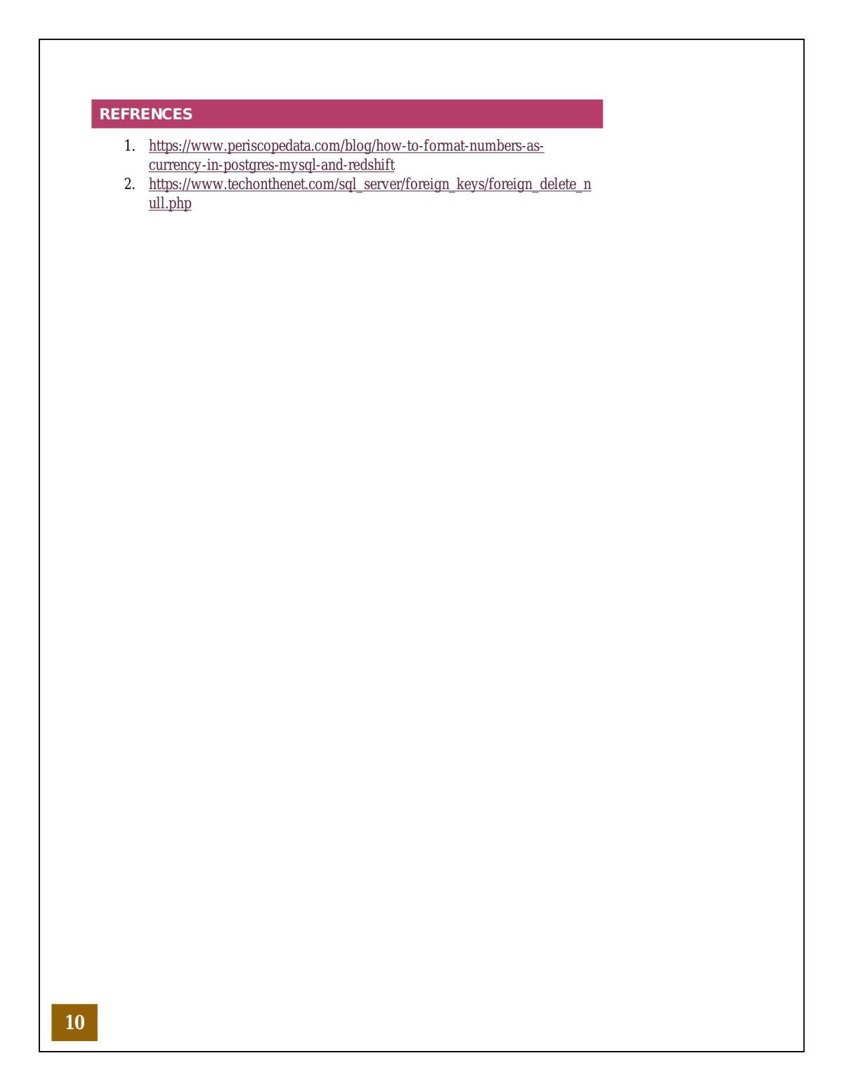 Introduction to Database Technology Report - Page 0
