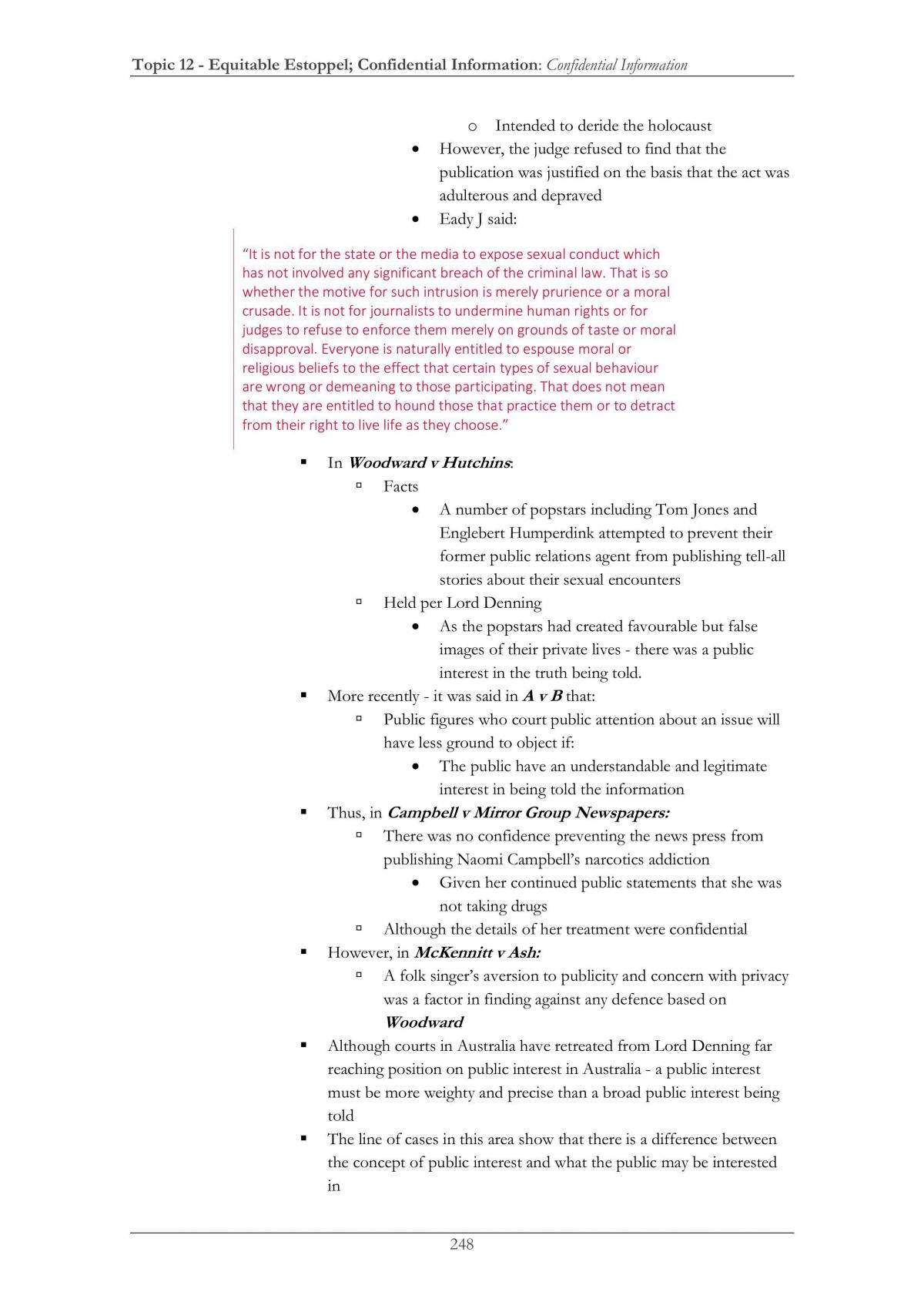 Comprehensive Lecture and Tutorial Notes for Equity and Trusts - Page 257
