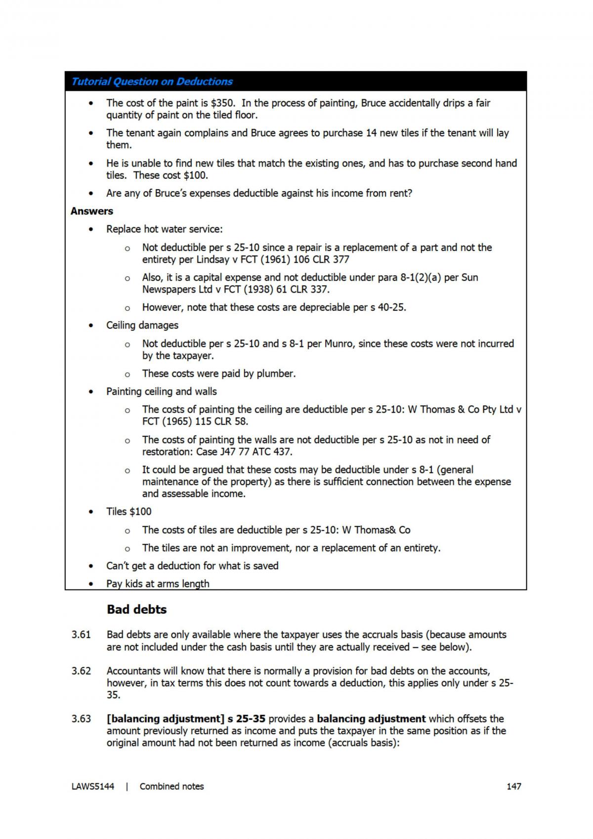 Final Exam Notes - Taxation Law - Page 147