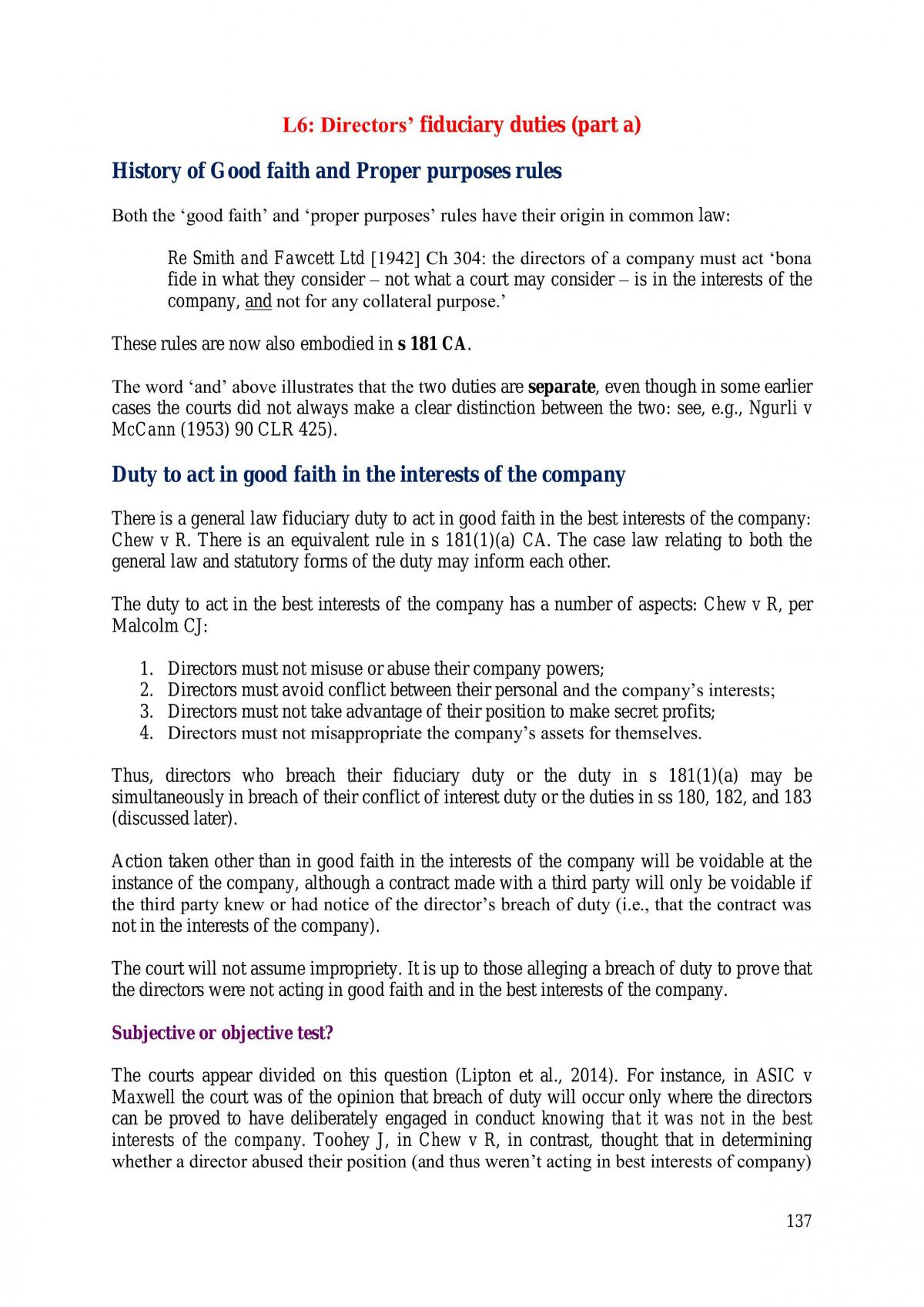 Corporations Law Full Study Notes Guide - Page 137