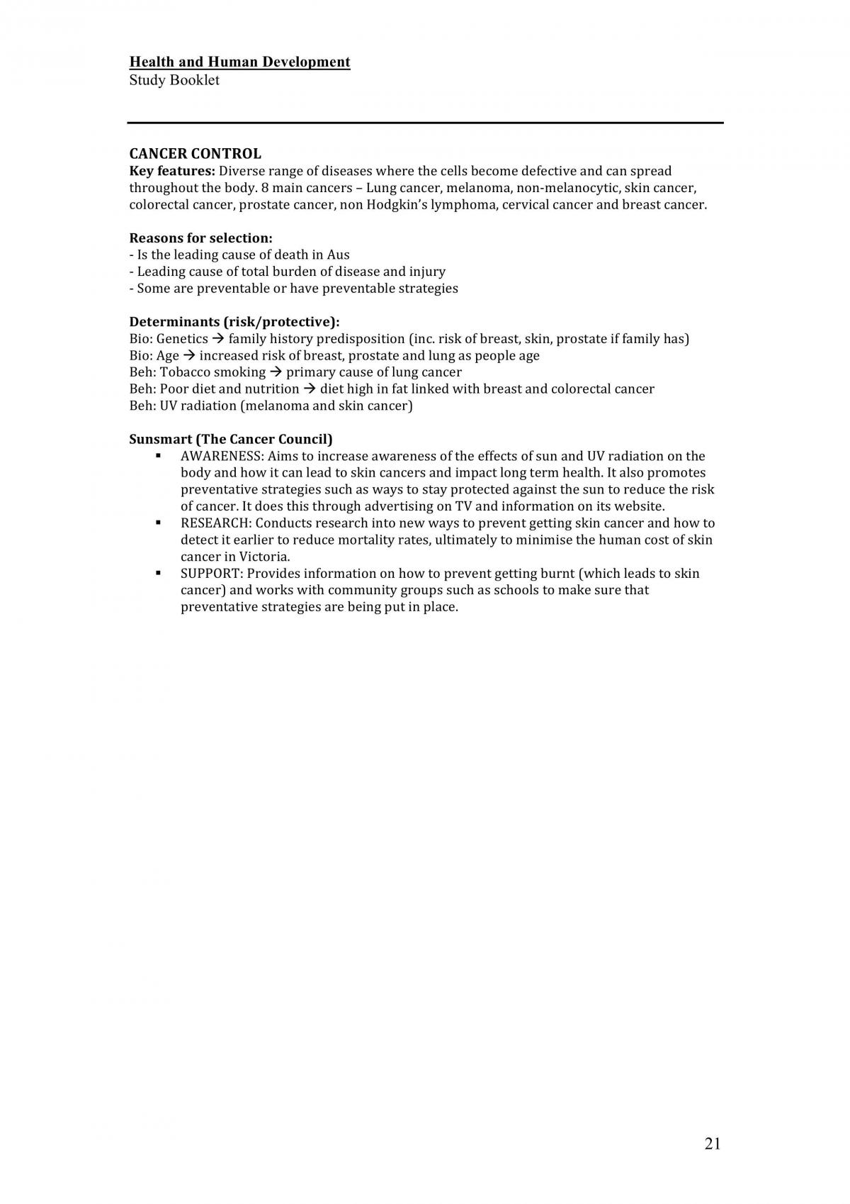 Health and Human Development Unit 3 Notes - Page 21