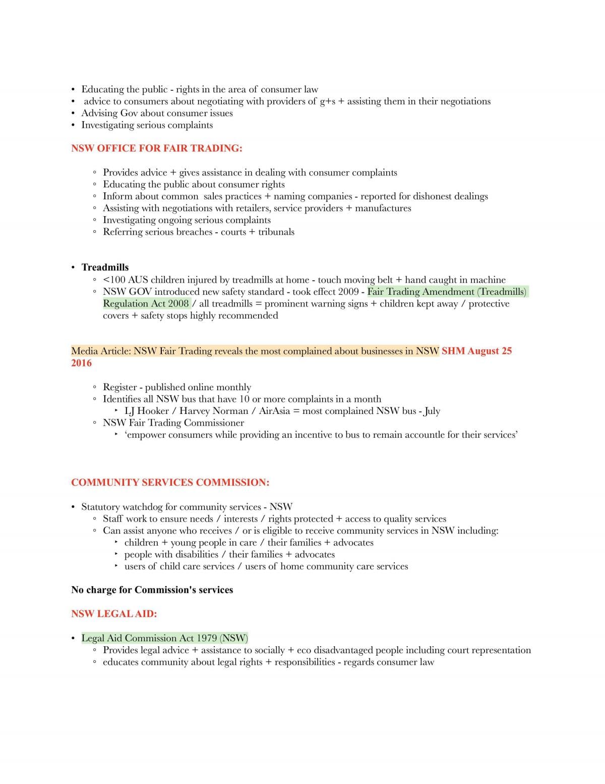 Legal Studies: Consumers Study Notes  - Page 14
