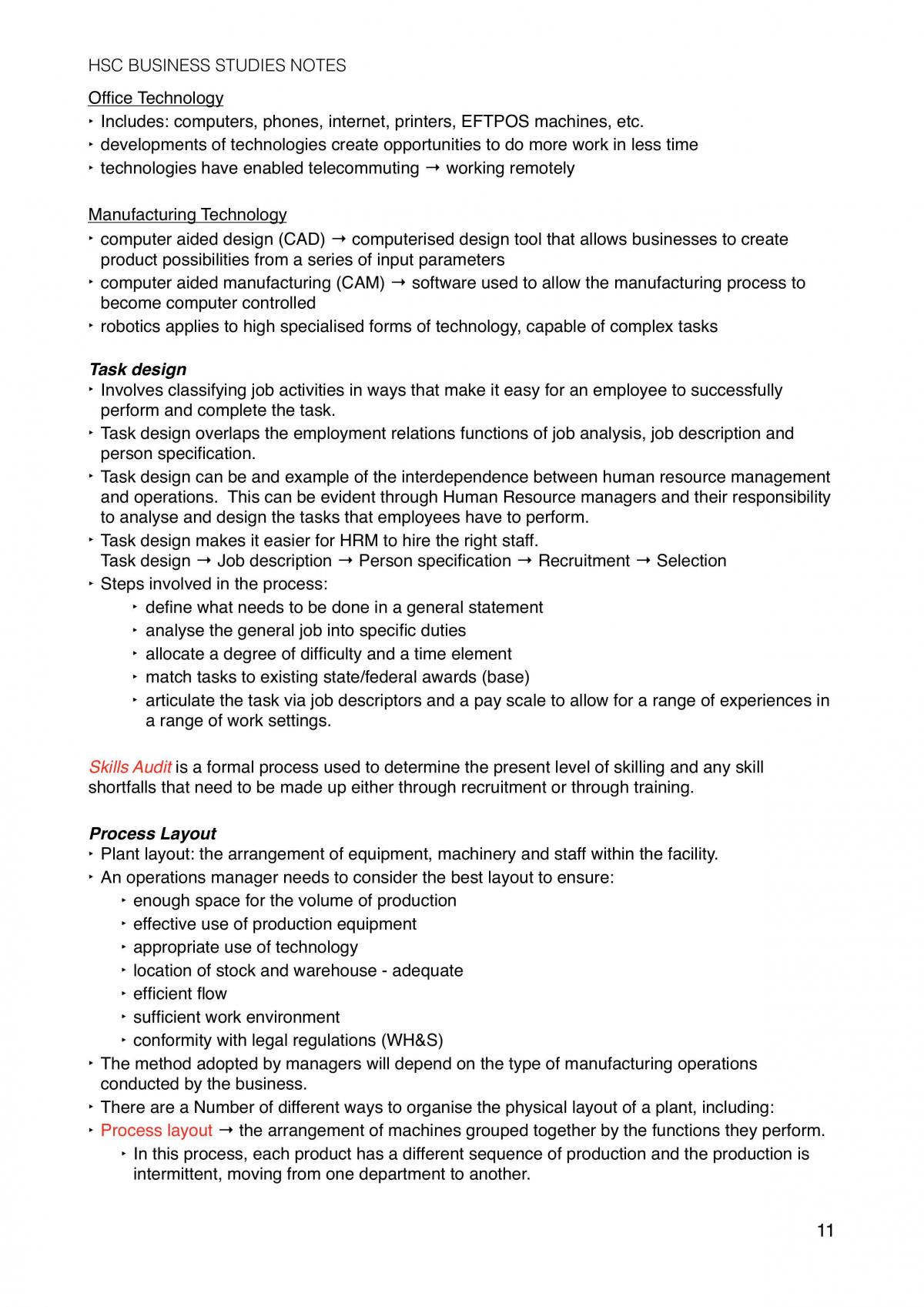 Business Studies Topic 1 Operations Full Notes - Page 11