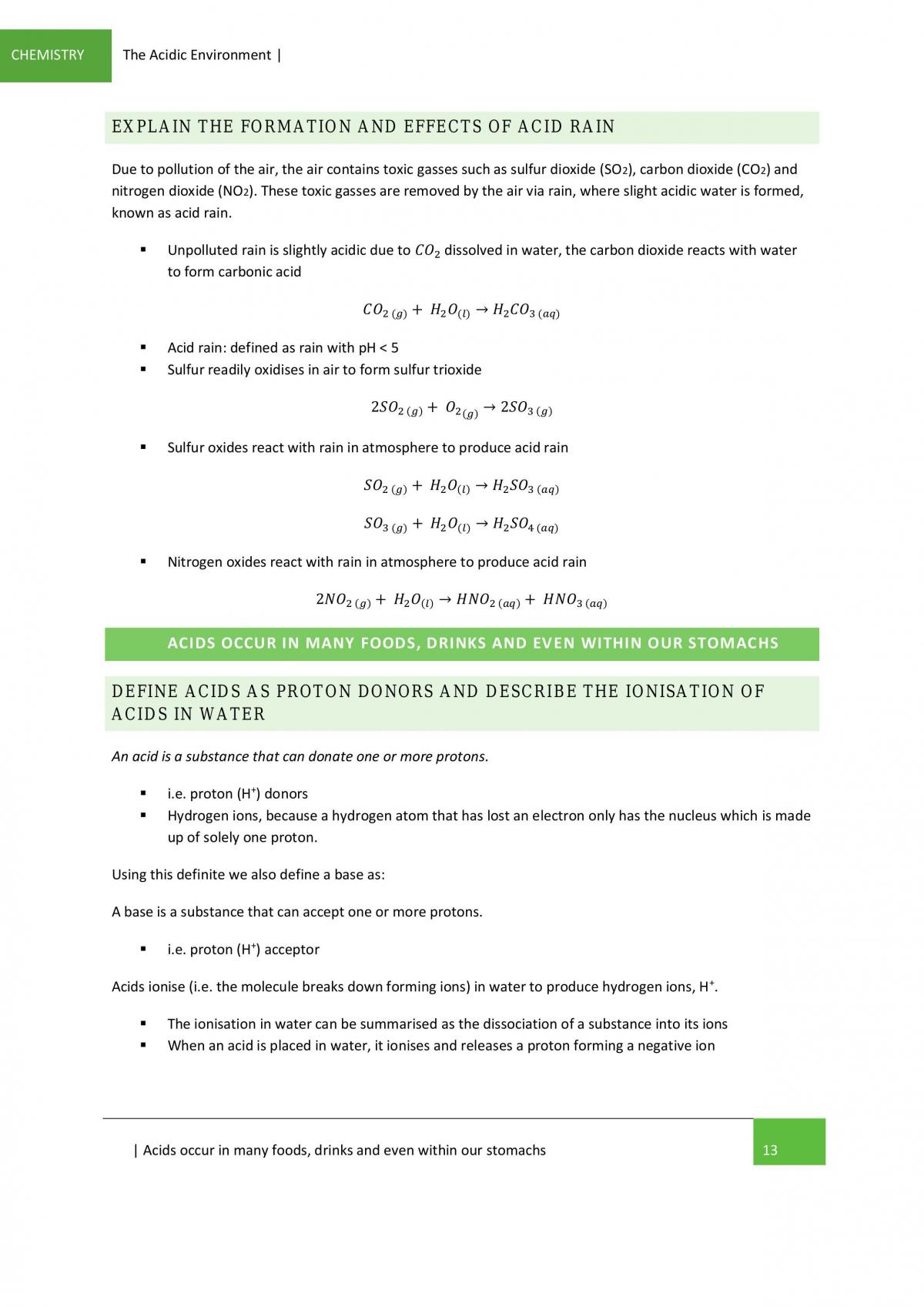 HSC Chemistry - The Acidic Environment Notes - Page 17