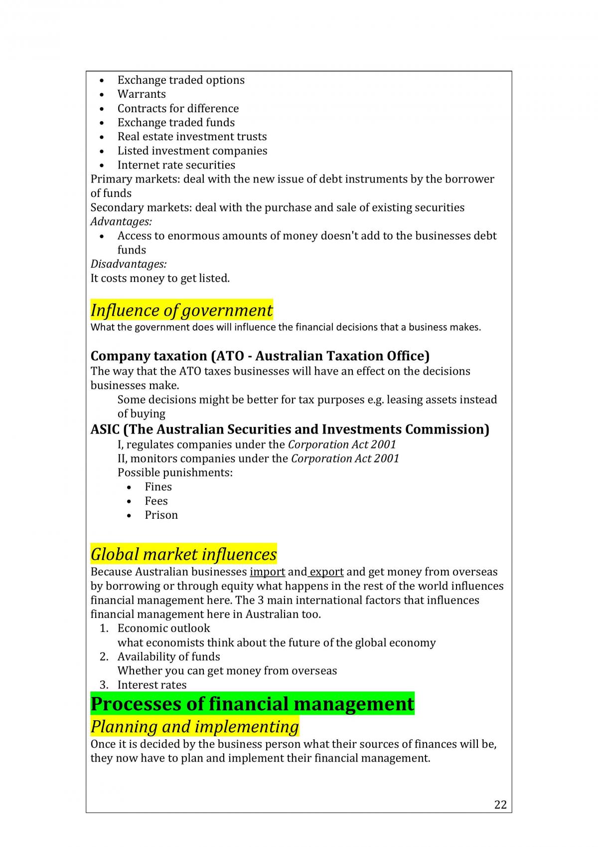 HSC Business Studies Notes Summarised - Page 22