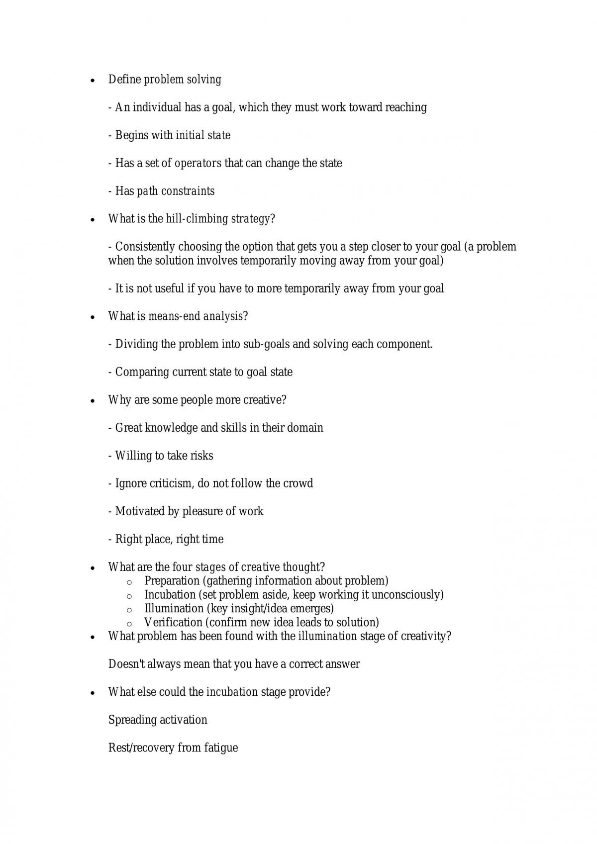 Cognition - The Human Mind Semester Study Notes Incl. Exam Revision - Page 11