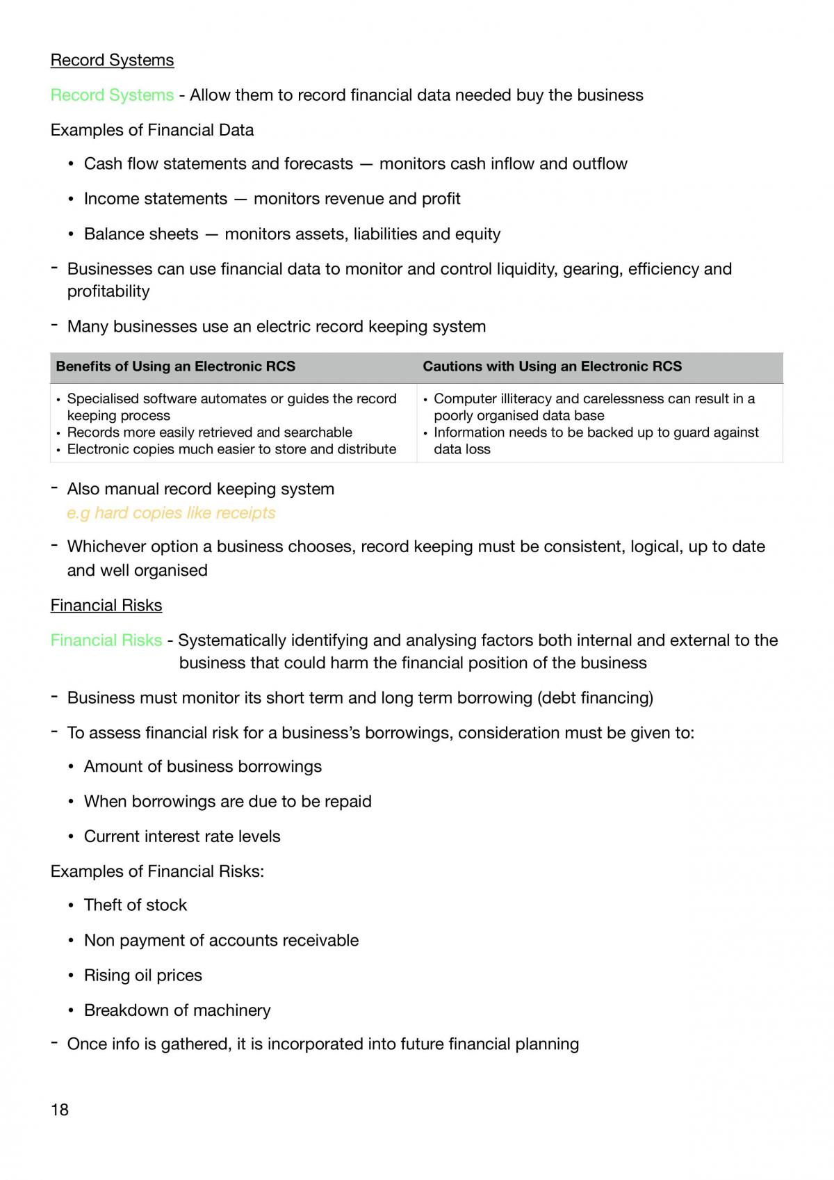 Business Studies Finance Notes - Page 18