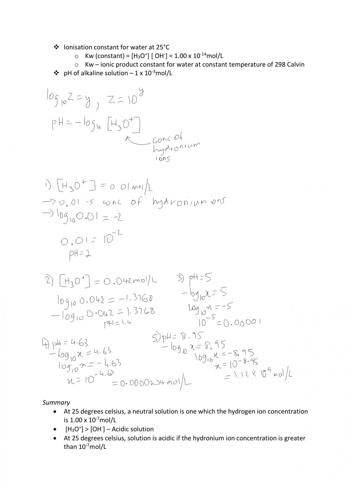 Chemistry Acidic Environment Notes - Page 17