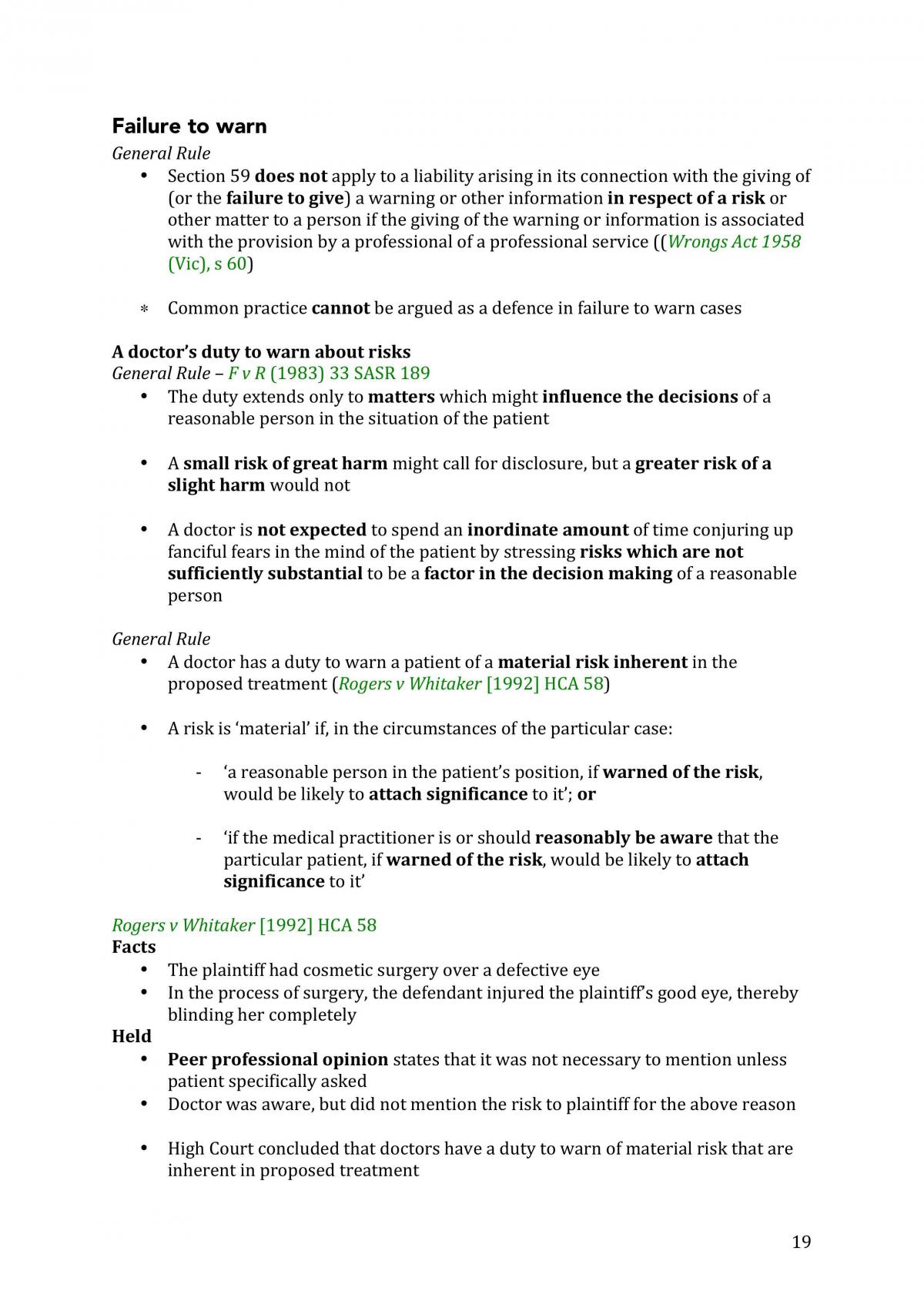 Torts Exam Notes - Page 19
