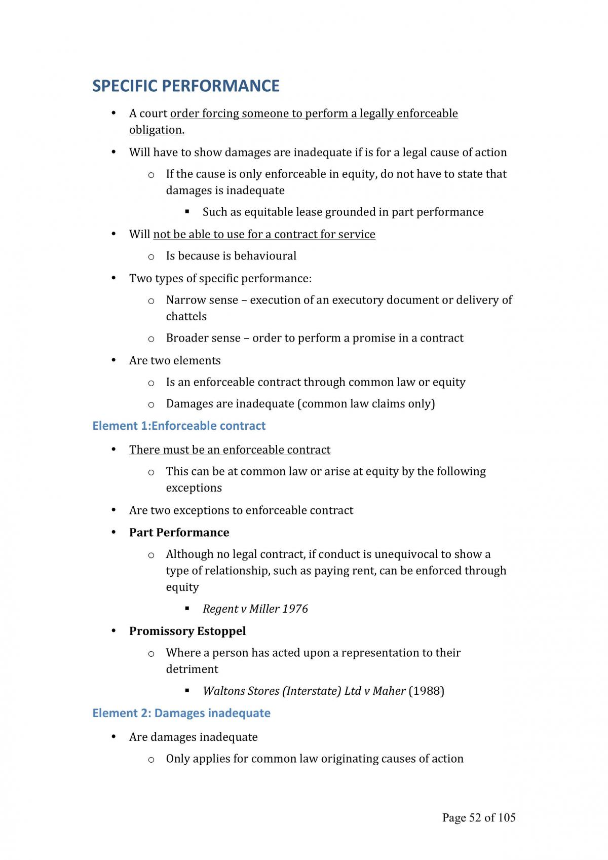 MLL405 Equity and Trusts Notes - Page 52