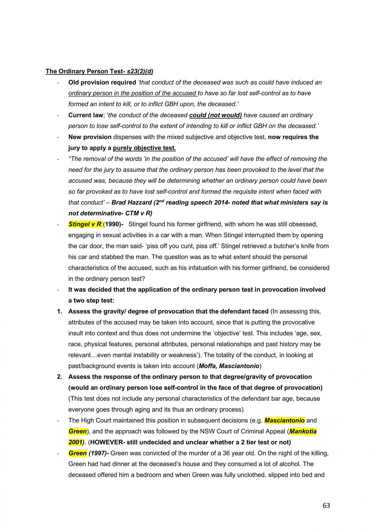 LAWS1016 Criminal Law Notes and Scaffolds - Page 63
