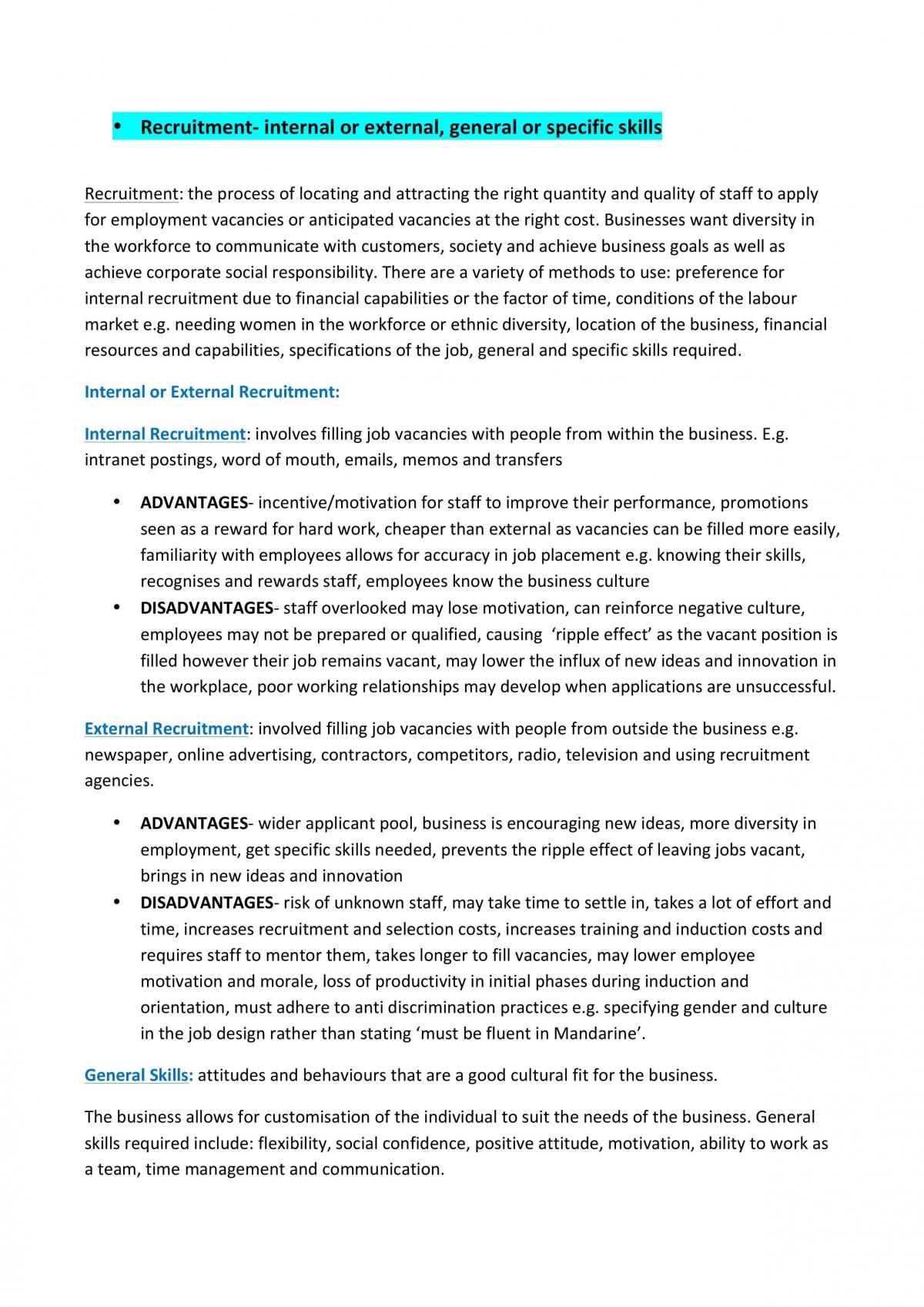 HSC Business Studies Human Resources Complete Notes - Page 18