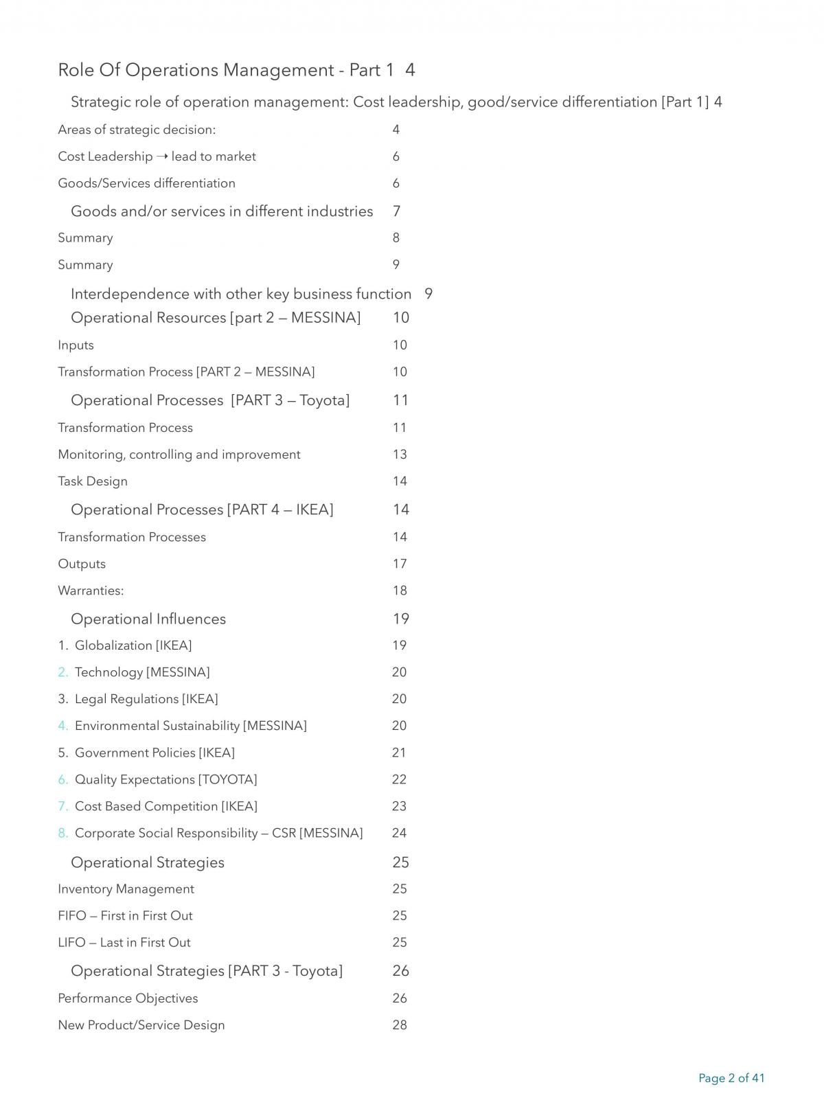 Business Studies - Operations Notes - Page 2