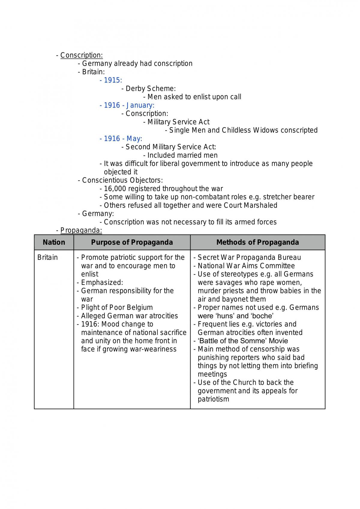 WWI Study Notes - Page 12