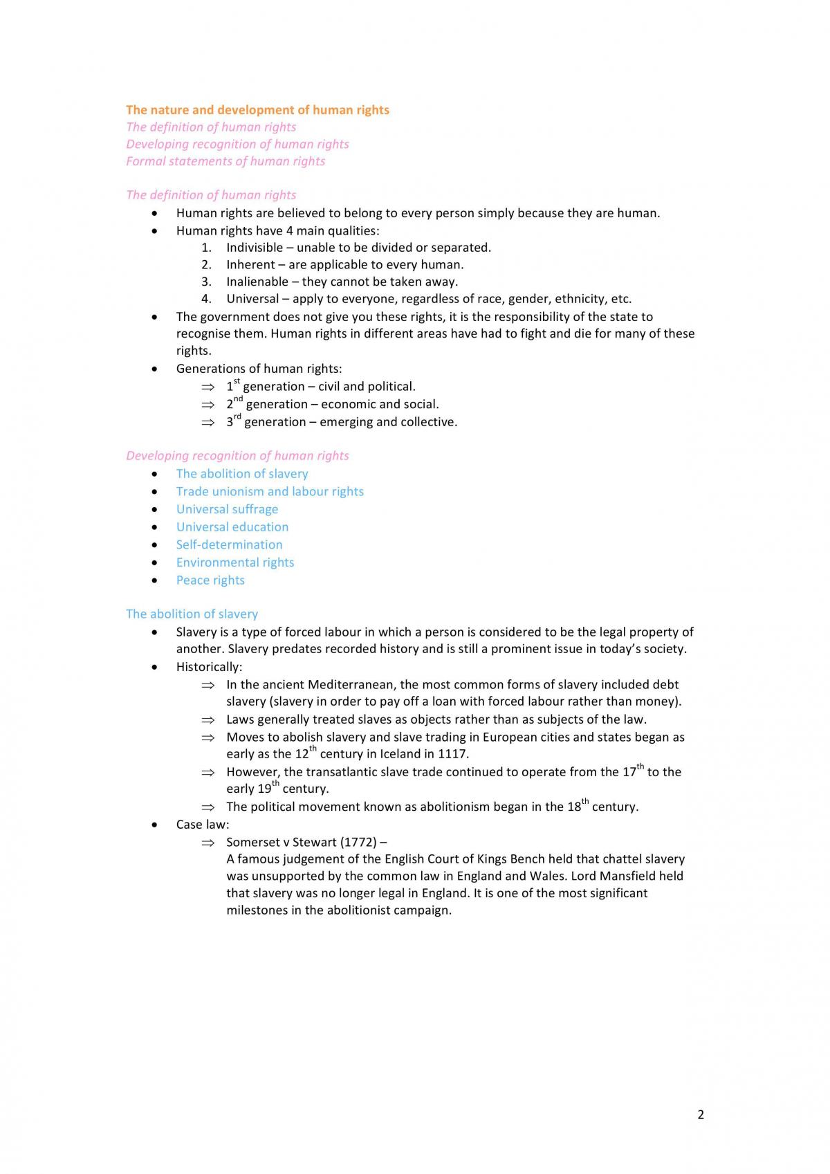Human Rights Summary Notes - Page 2