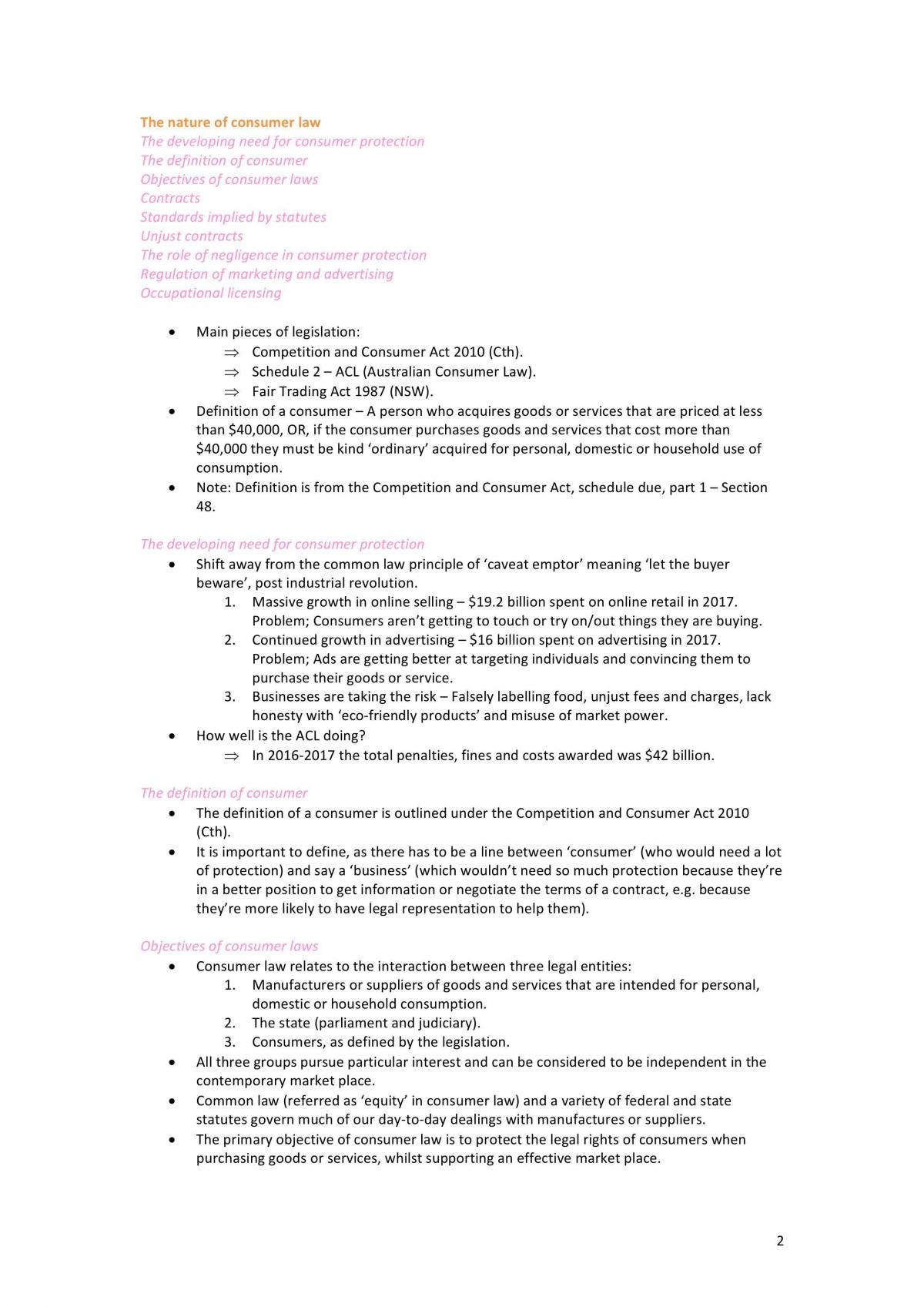 Consumers Summary Notes - Page 2