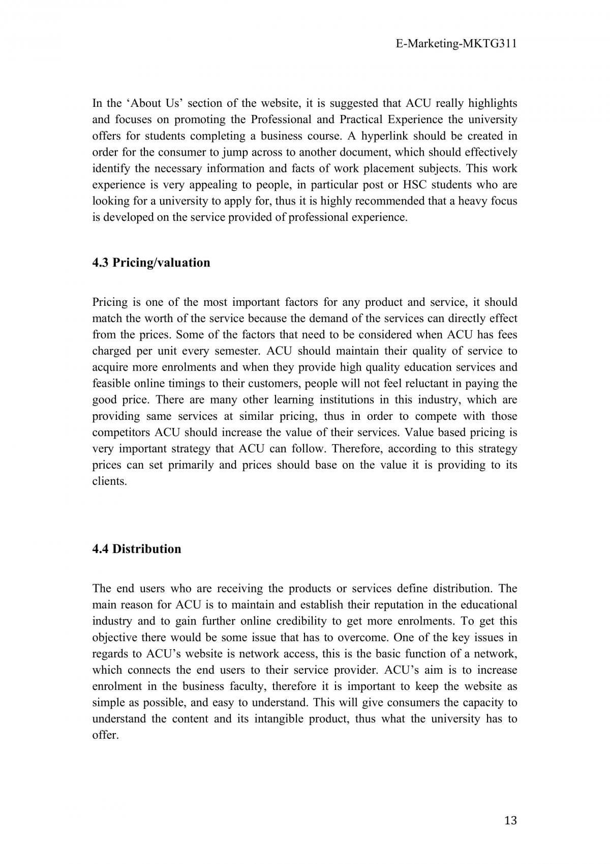 E-Marketing Plan Report - Page 13