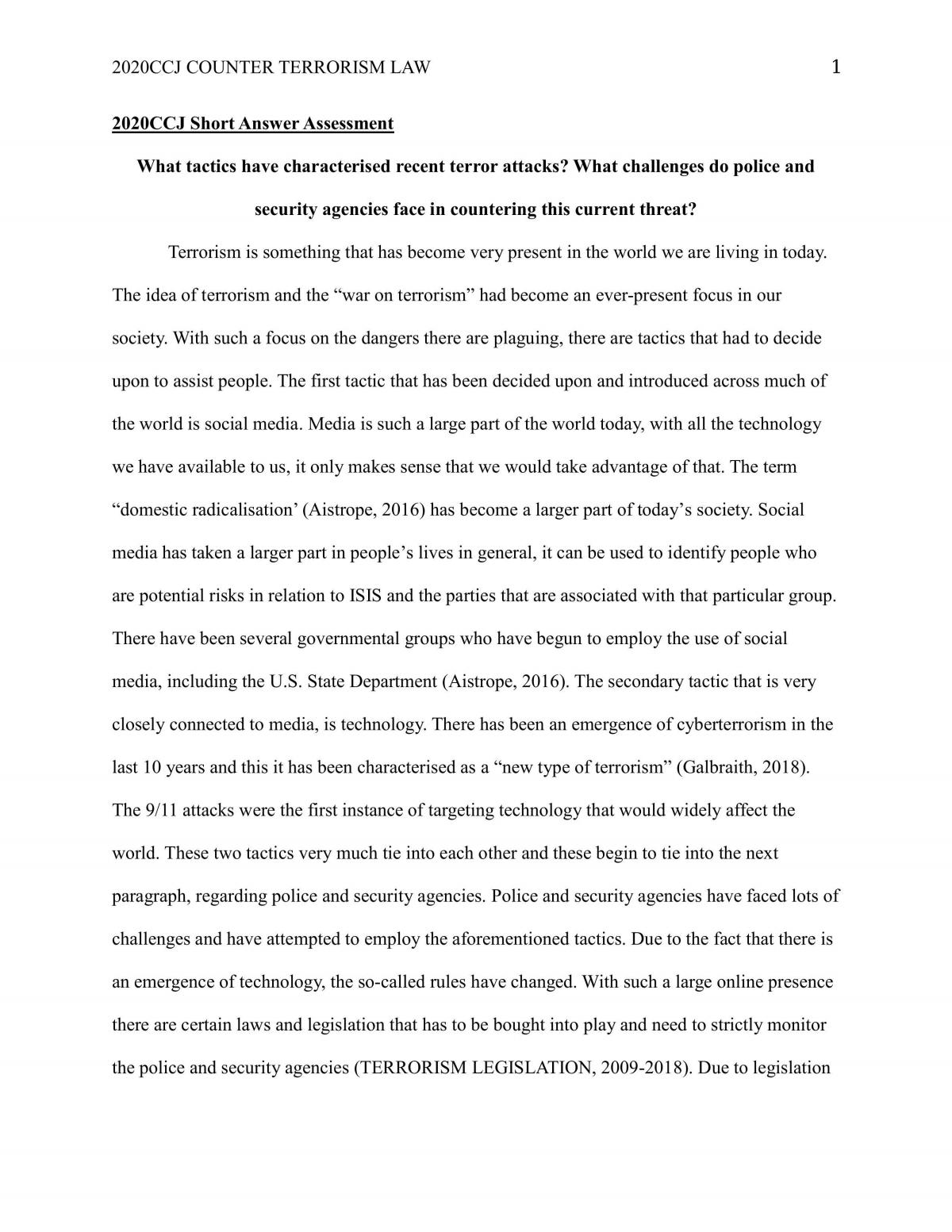 Short Answer for Counter Terrorism Law - Page 2
