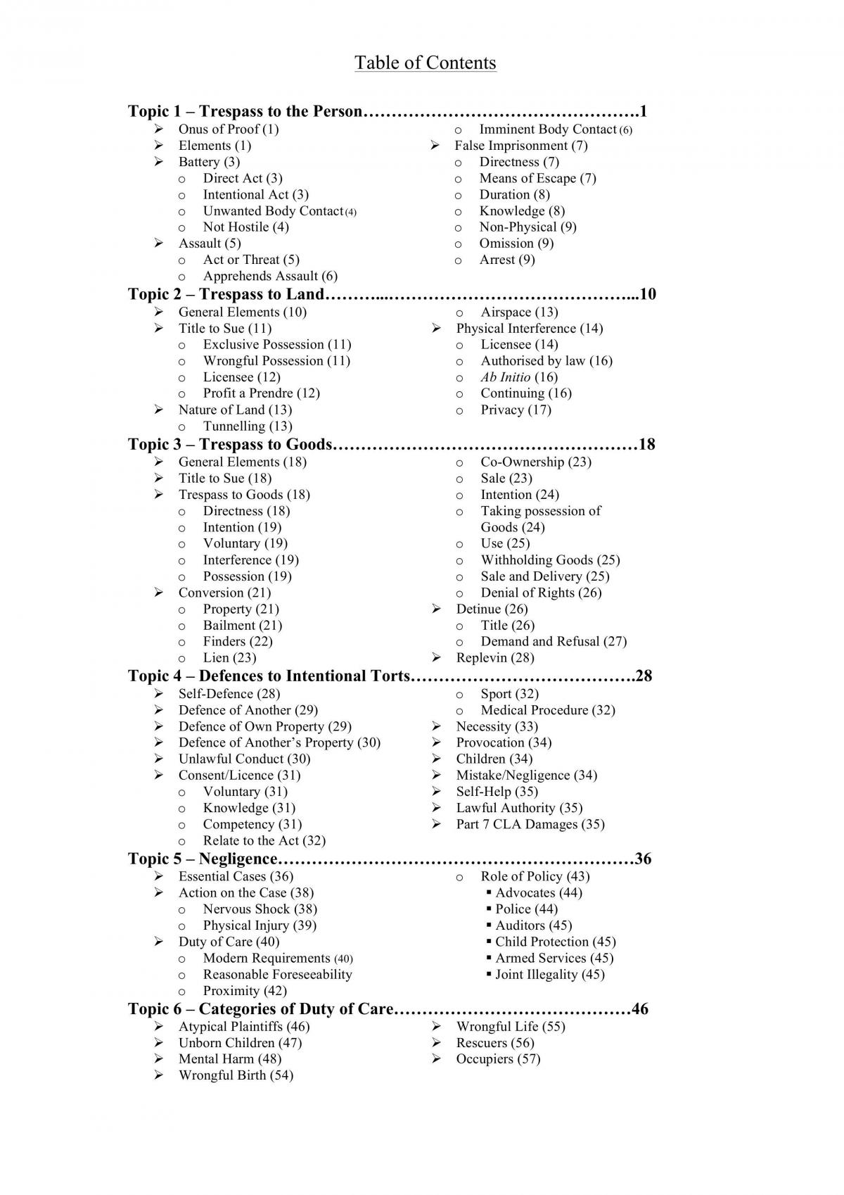 Torts HD Full Subject Notes - Page 2