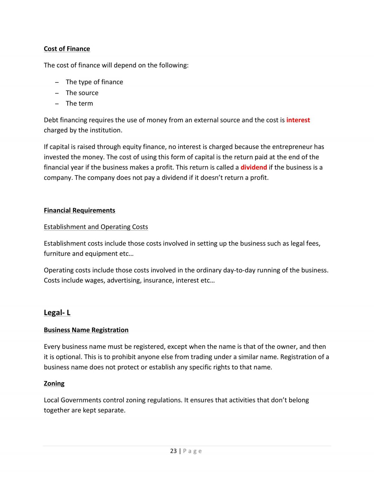 Business Studies Study Notes - Page 23