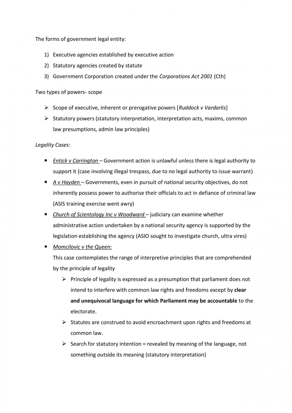 LLB230 Admin law exam notes - Page 11