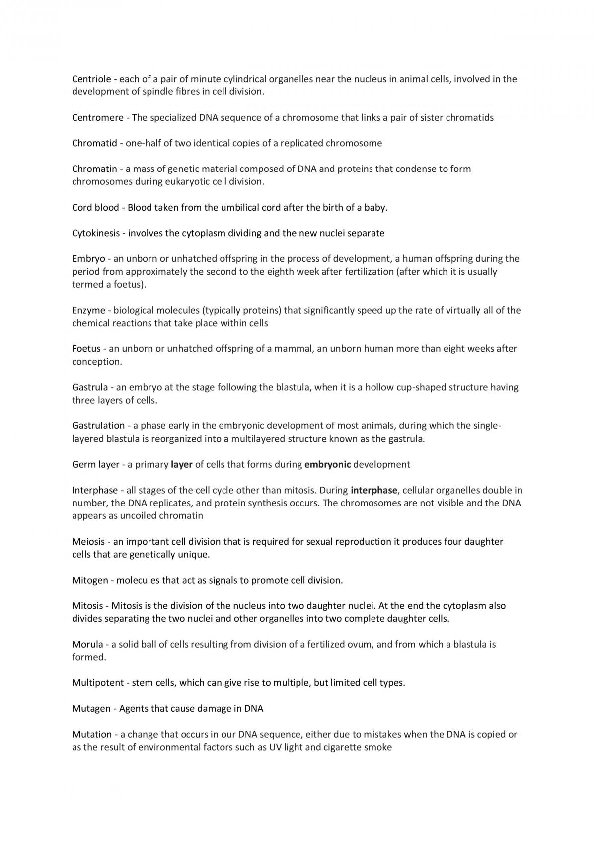 Biology Unit 2 Area of Study 1 Revision Notes - Page 2