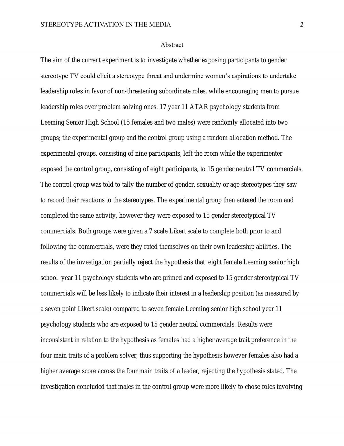 Stereotype Report - Page 2