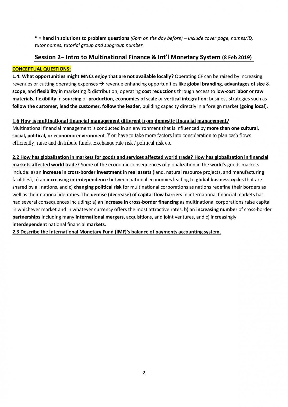 FIN3711 International Financial Management Notes - Page 2