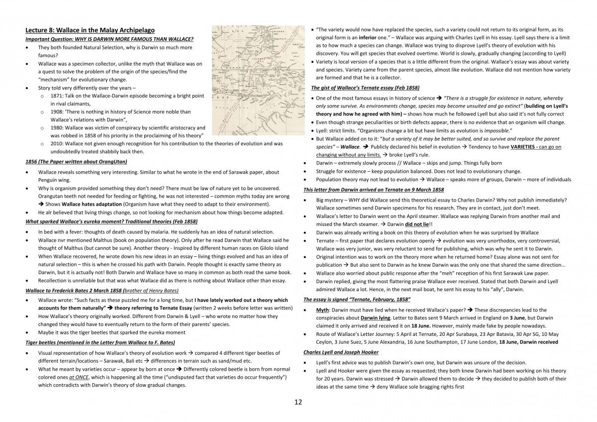 GET1020 Darwin and Evolution Notes - Page 12