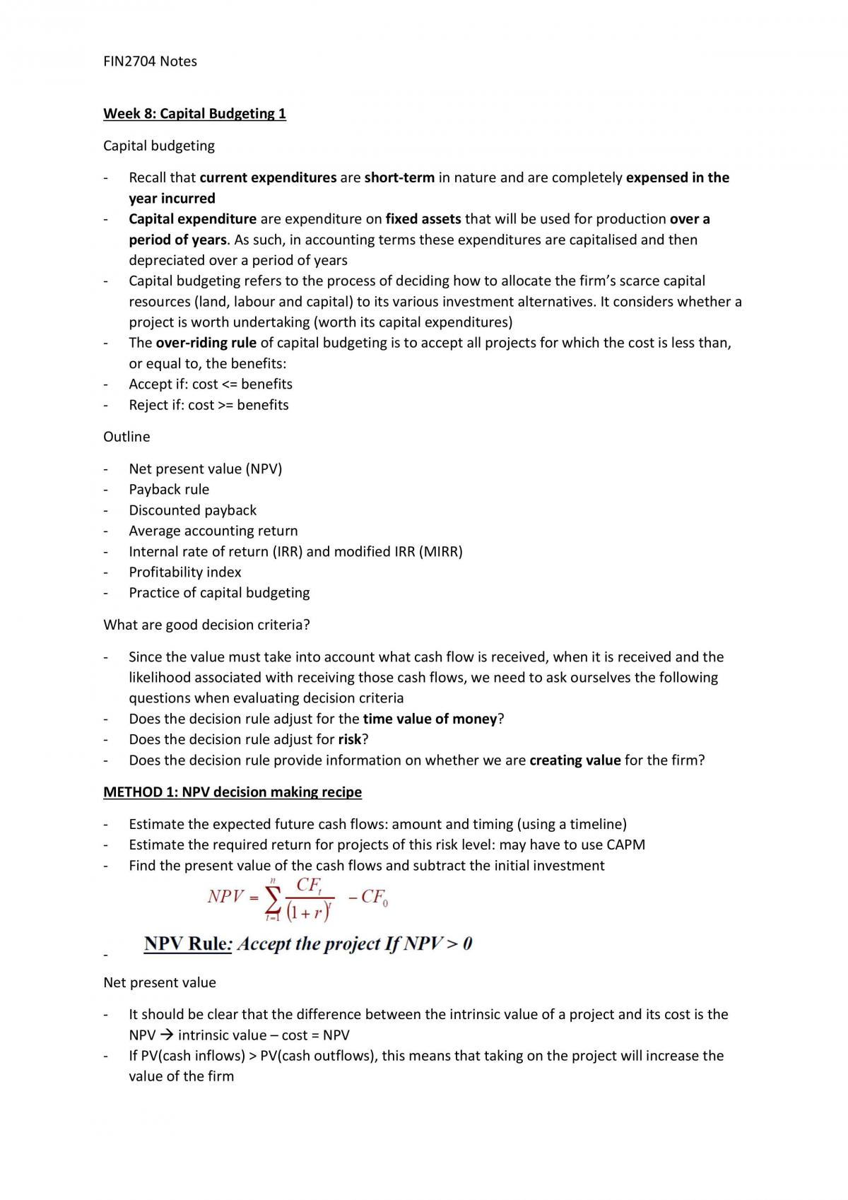 FIN2704 Study Notes - Page 39