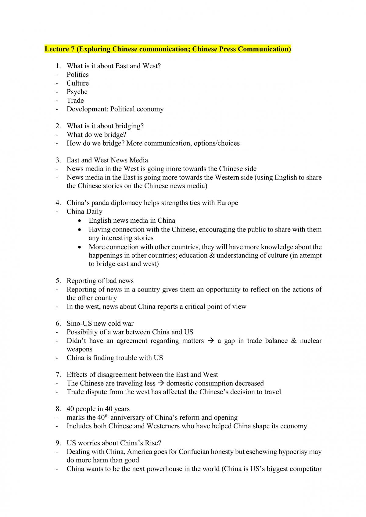 GET1002 Bridging East And West: Exploring Chinese Communication Notes - Page 10