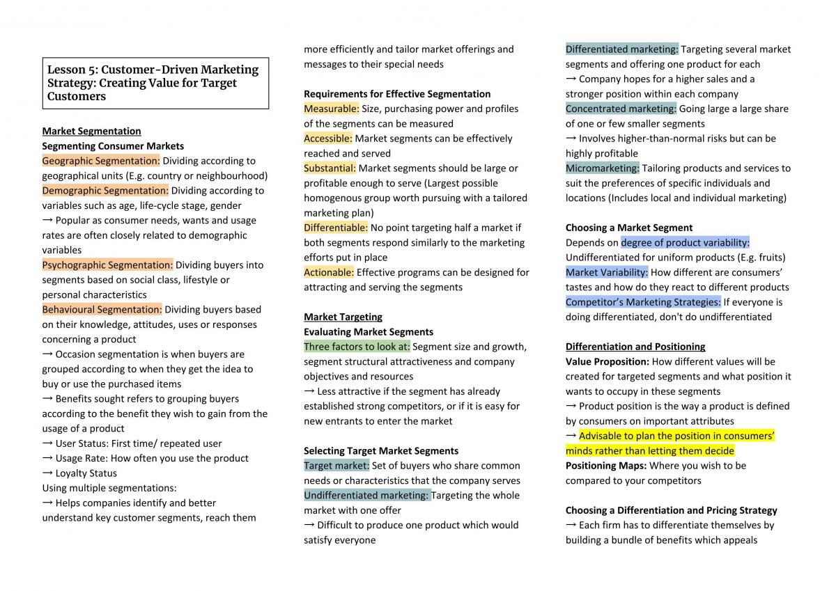 Marketing 101 Notes - Page 12