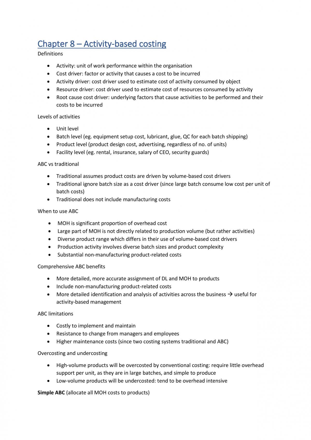 ACC2706 Managerial Accounting Complete Notes - Page 17