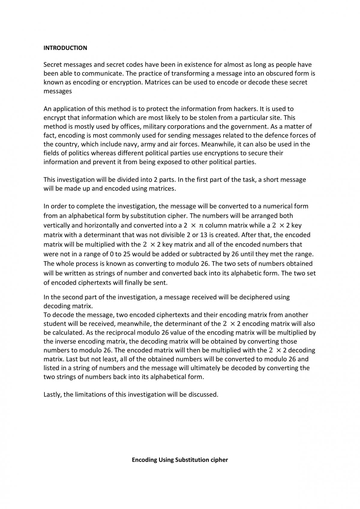 Stage 1 matrices investigation - Page 2
