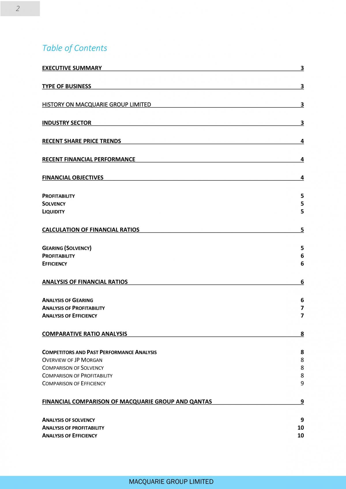 Comparative Financial Analysis - Macquarie, JP Morgan, Qantas - Page 2