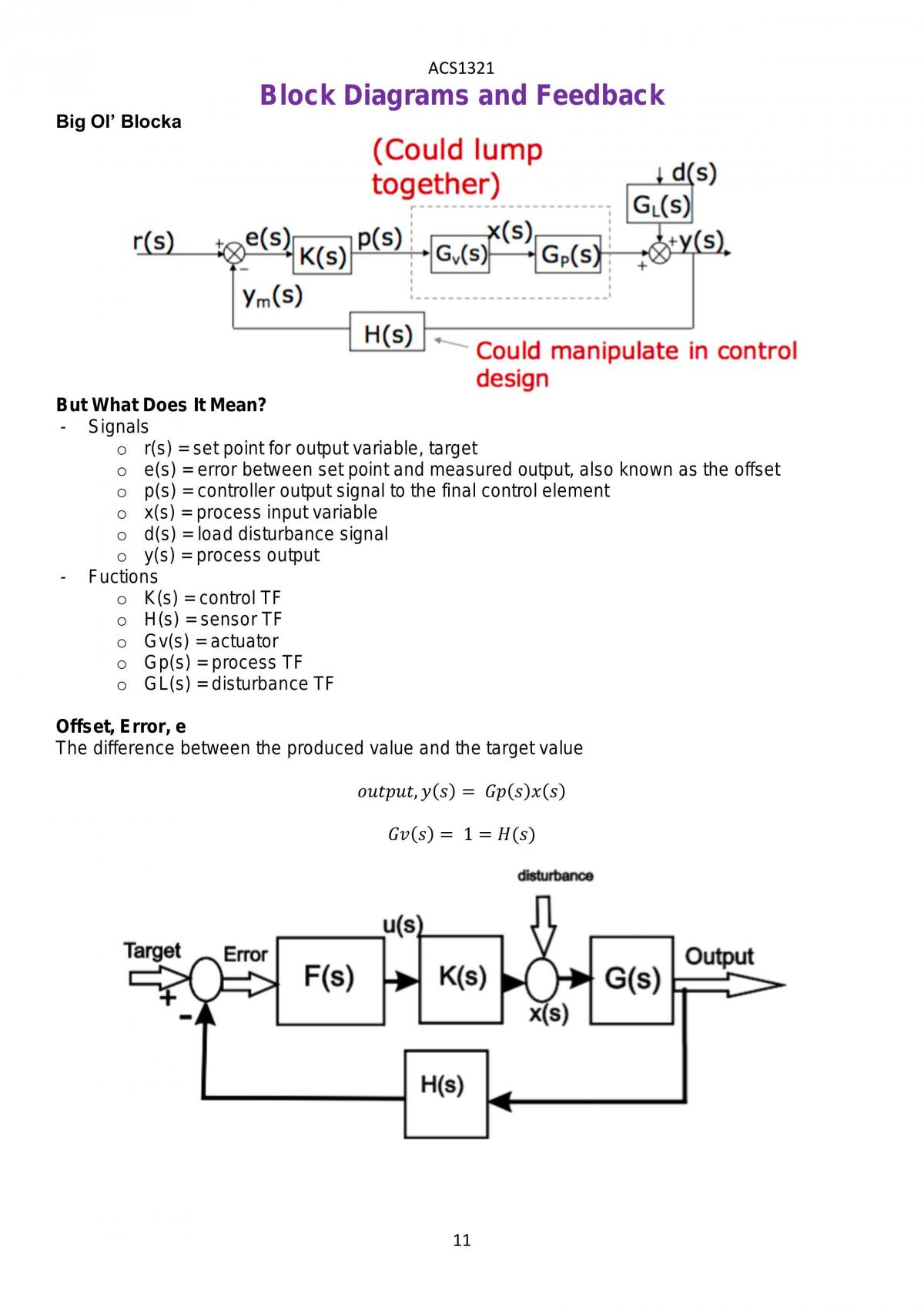 Introduction to System Analysis & Control subject notes - Page 11