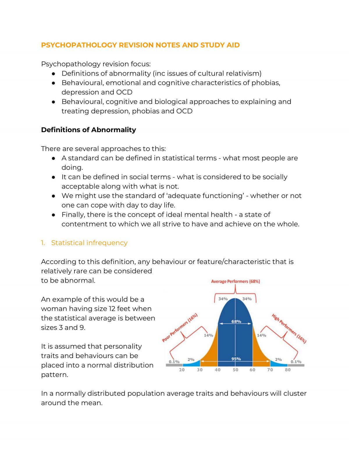 PSYC11412 Foundations in Mental Health - Psychology Notes and Study Aid - Page 2