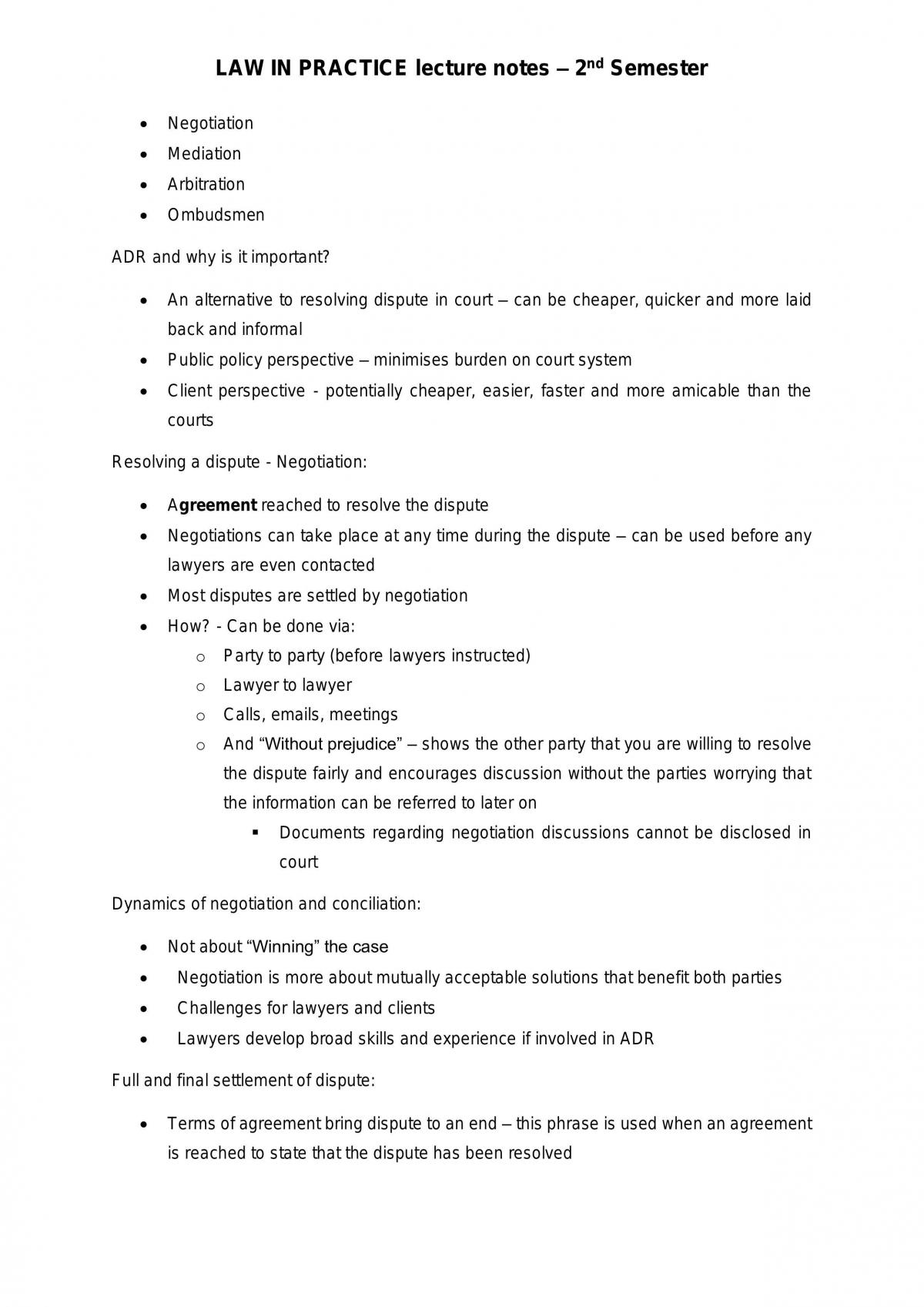 Law in Practice Module Notes - Page 45