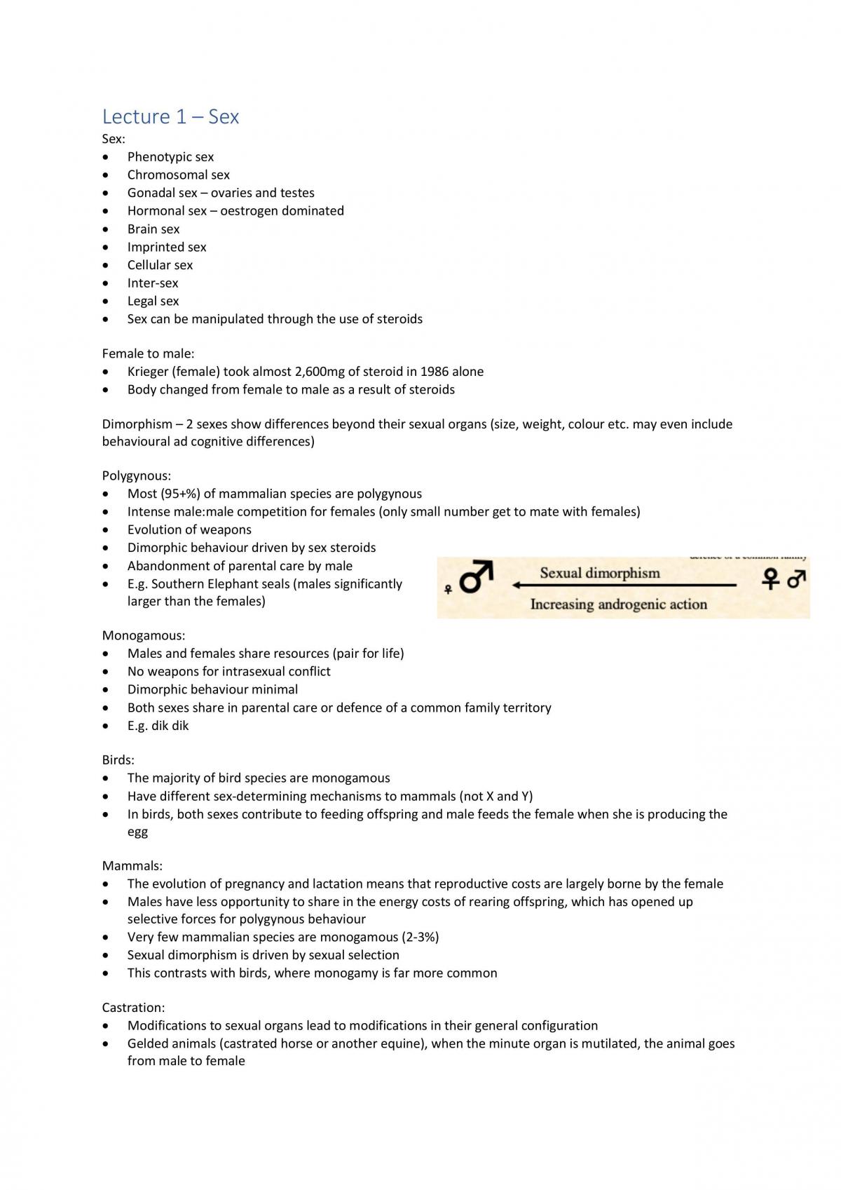 Hormones and Behaviour Full Notes - Page 2