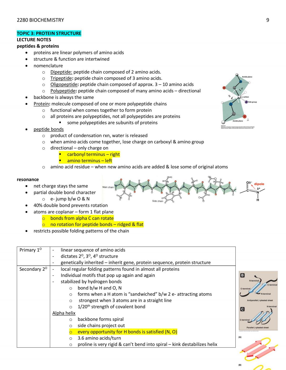 Complete 2280 Biochemistry Notes - Page 9