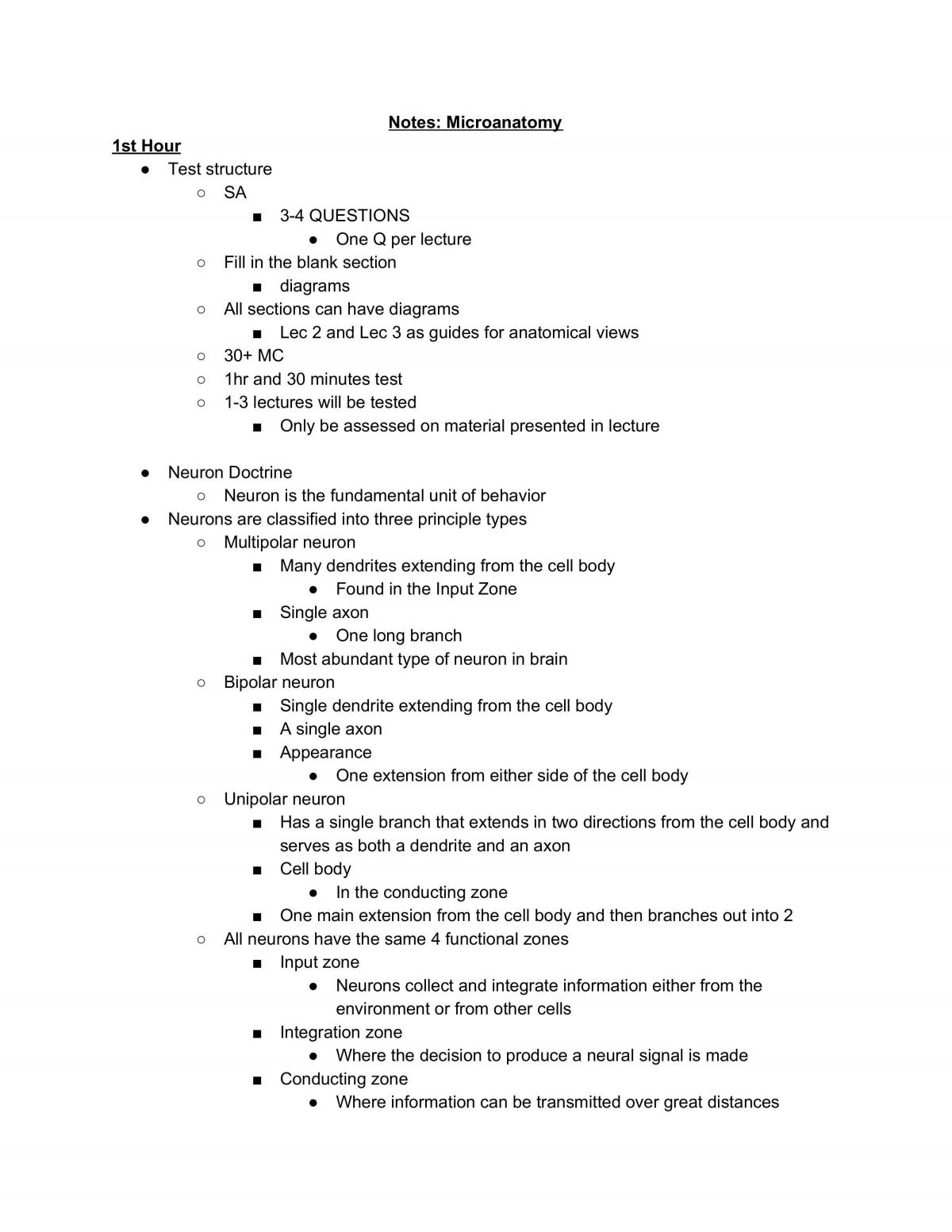 Introduction to Neuroscience Study Notes - Page 22