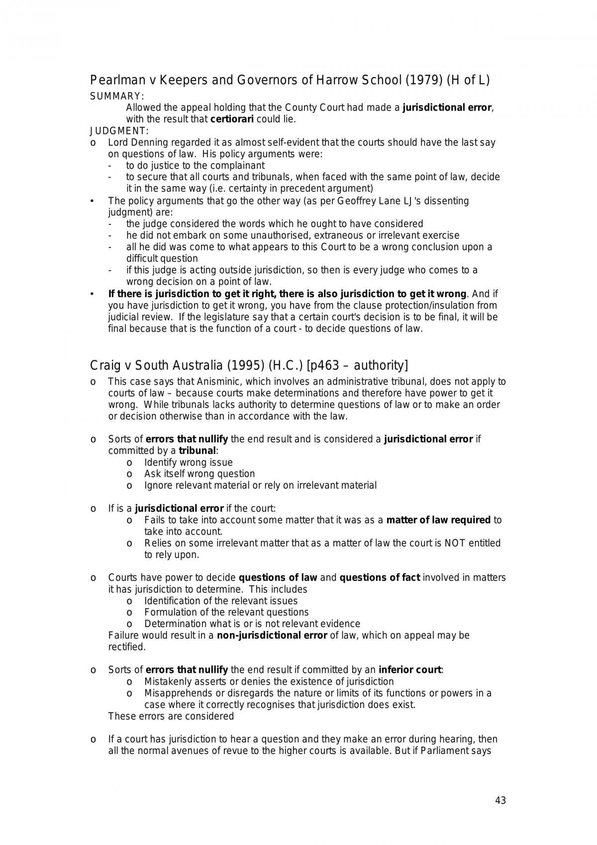 Admin Law Summary Notes - Page 43