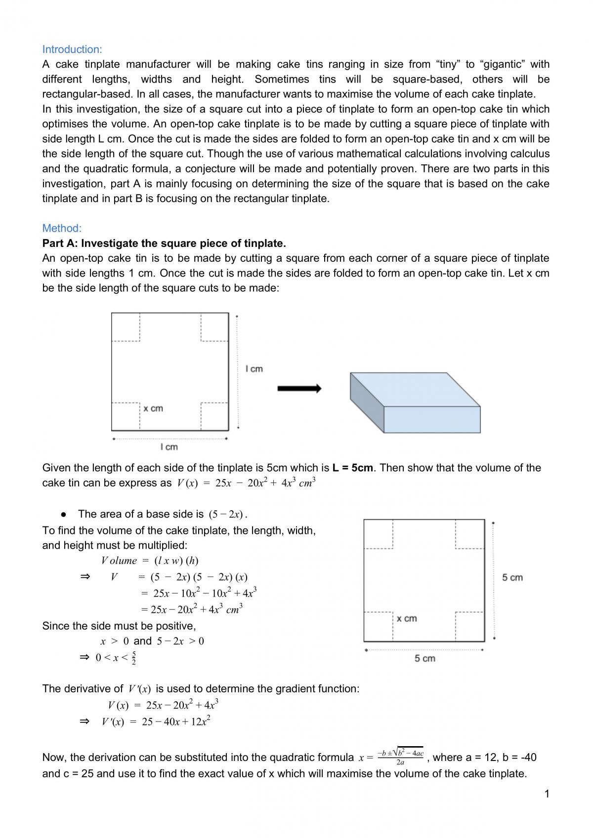 Optimisation - Introductory Calculus - Page 2