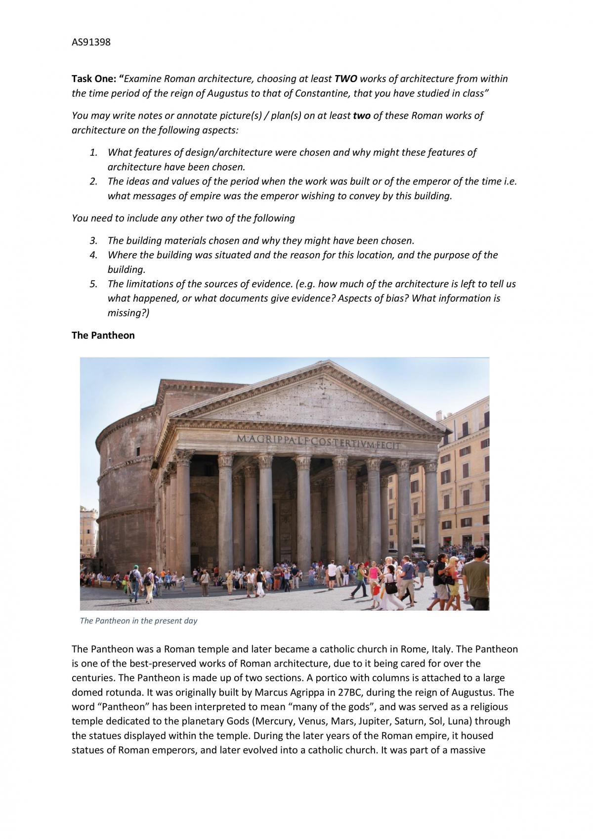AS91398: Demonstrate understanding of the lasting influences of the classical world on other cultures across time  - Page 2