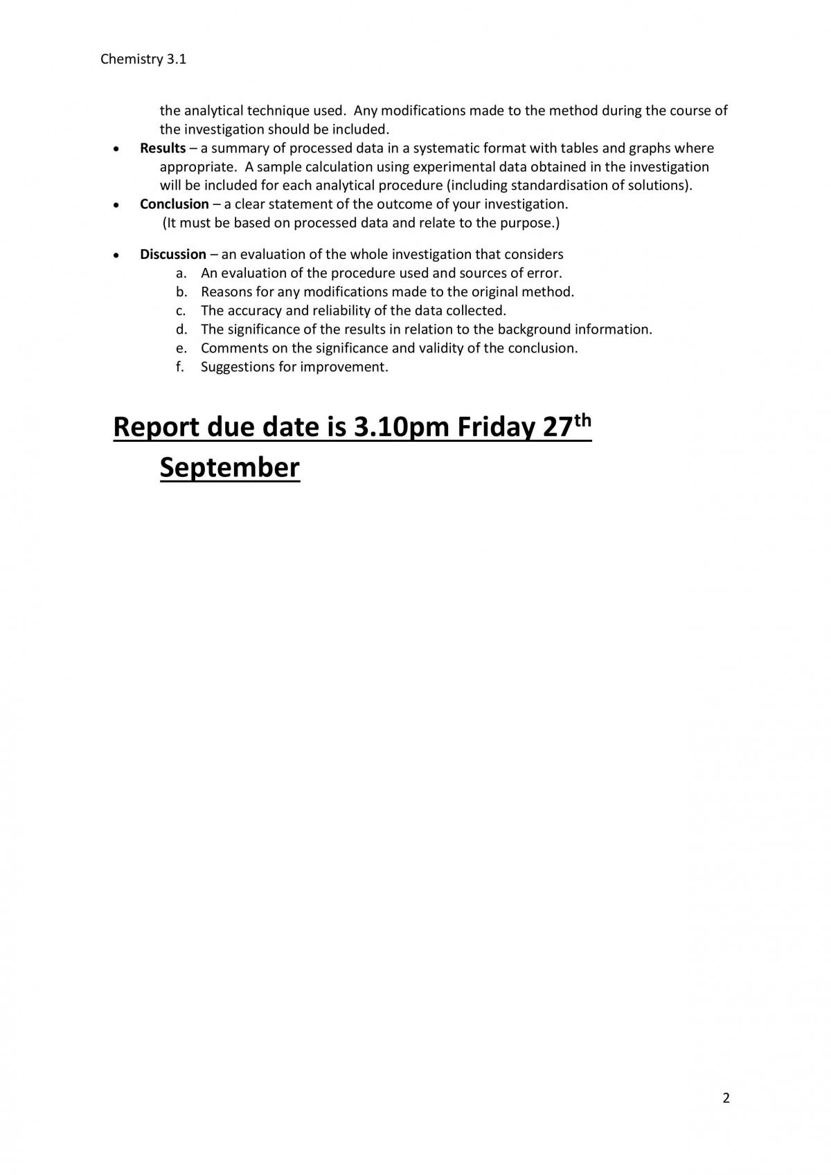 Carry out an investigation in chemistry involving quantitative analysis - Page 2