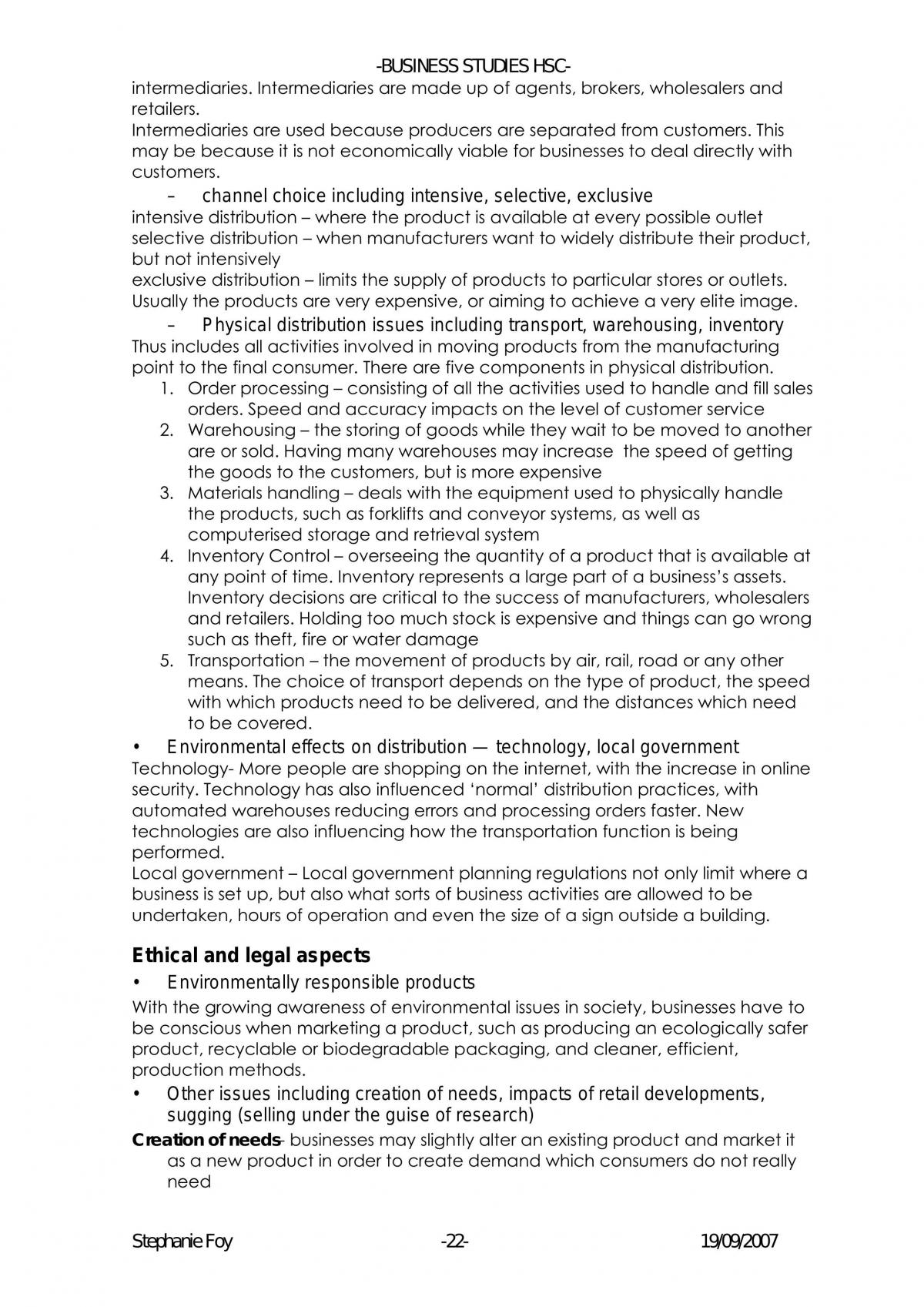 Full Business Studies Notes - Page 22