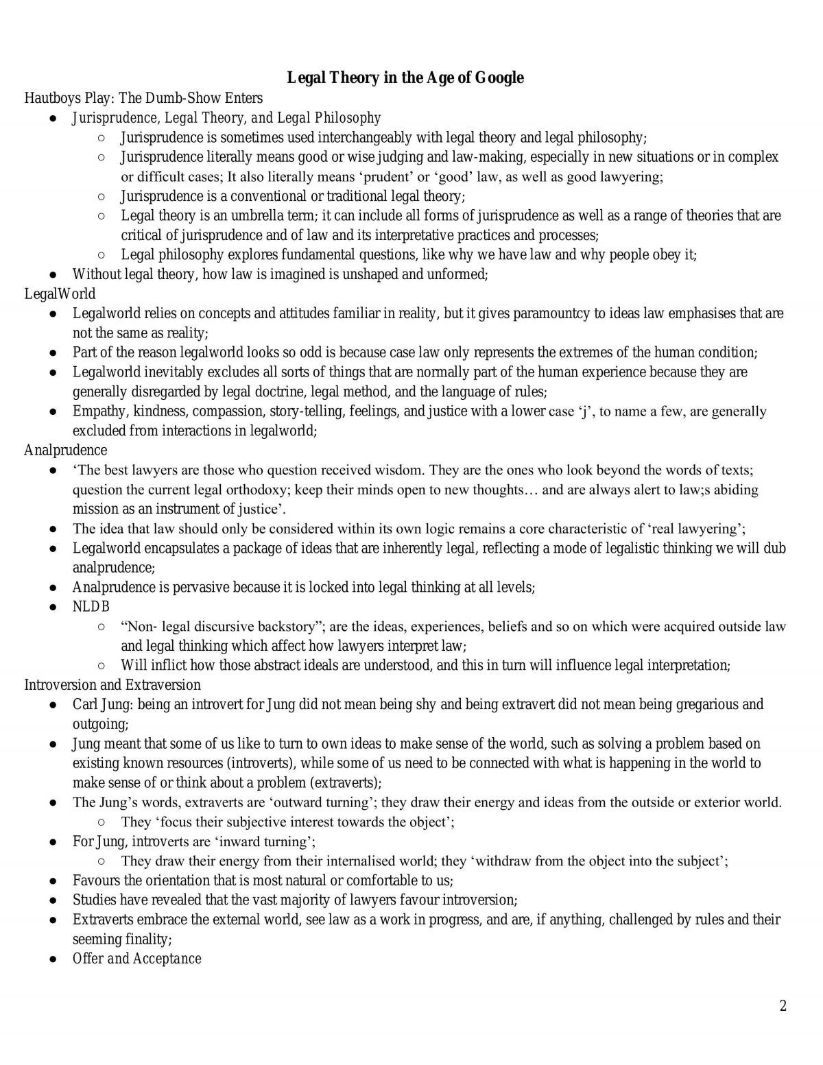 Legal Theory- Complete Summary  - Page 2