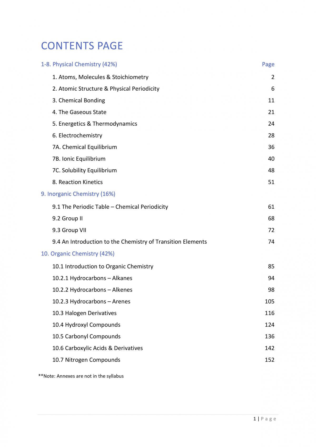 H2 Chemistry Full Syllabus - Page 2
