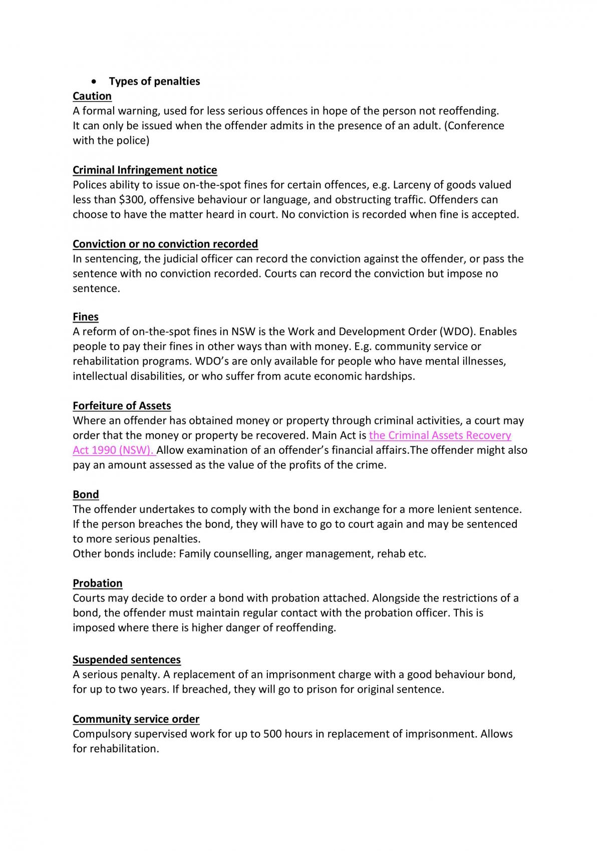 Full HSC notes | Legal Studies - Year 12 HSC | Thinkswap
