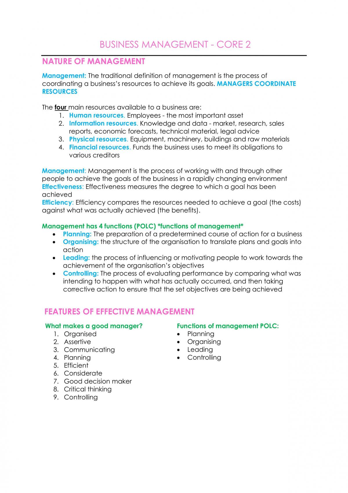 Business Studies Preliminary course study notes  - Page 7